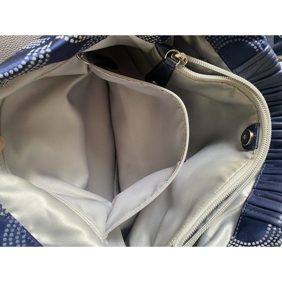 COACH Sophia Cobalt Navy Blue Dotted OP Signature Shoulder Satchel Retired style - Picture 7 of 12